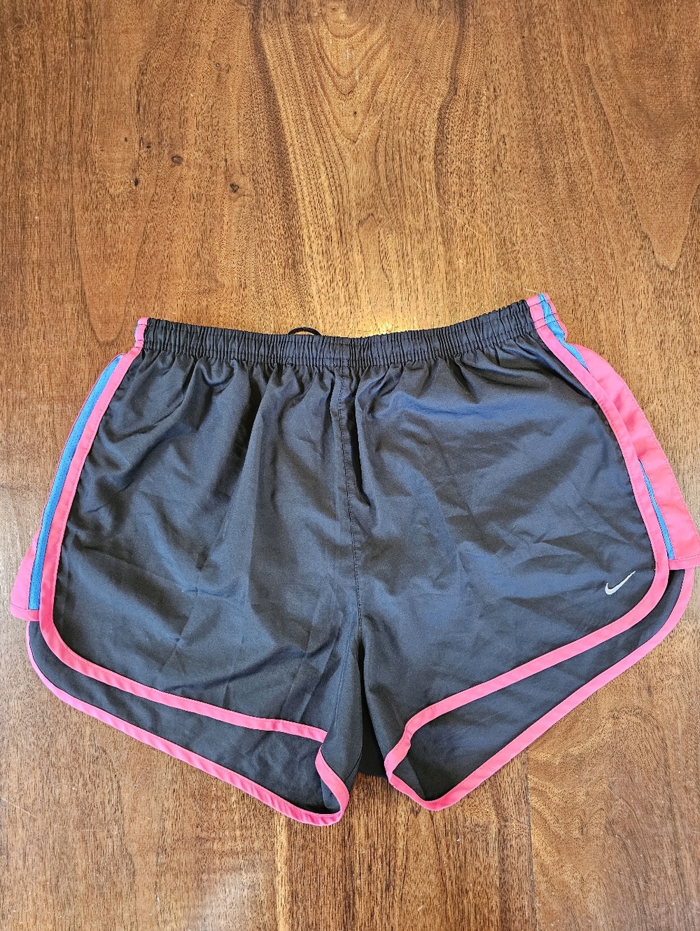 Nike Women's Dri-Fit Running Shorts Black And Pink With Blue Size Large